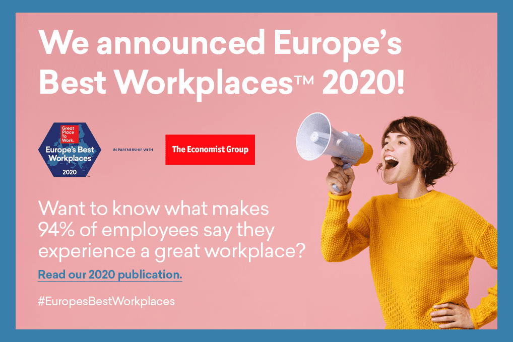 Best Workplaces™ in Europe 2020 - Great Place to Work® Hellas